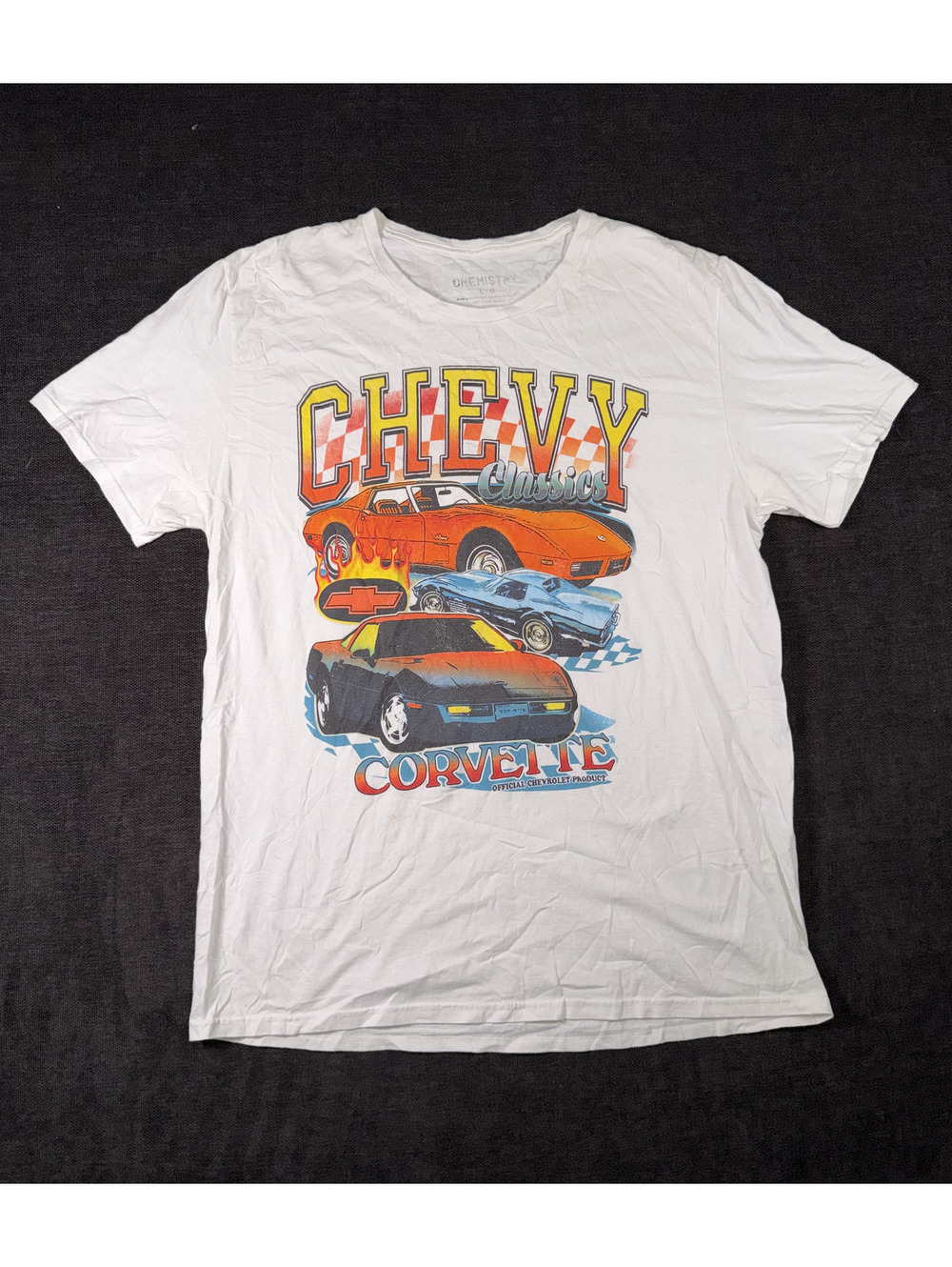 Vintage Chemistry Chevy Classics Corvette Graphic T-Shirt Large